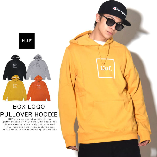 HUF ハフ プルオーバーパーカー BOX LOGO PULLOVER HOODIE PF00098