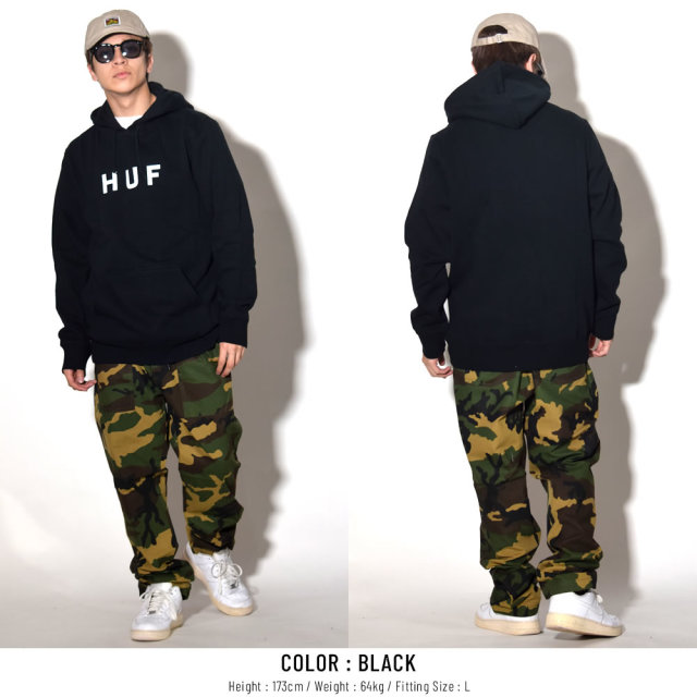 HUF ハフ プルオーバーパーカー ESSENTIAL OG LOGO PULLOVER HOODIE PF00099