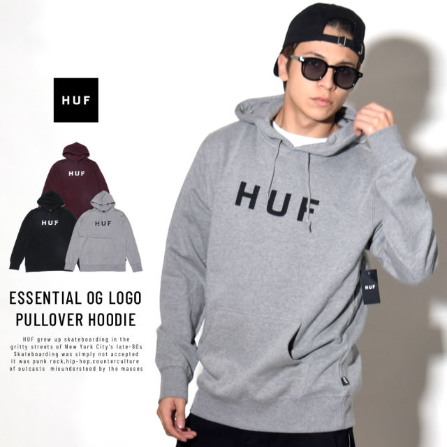 HUF ハフ プルオーバーパーカー ESSENTIAL OG LOGO PULLOVER HOODIE PF00099