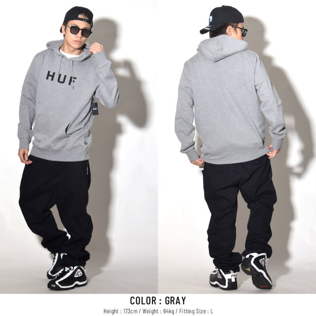 HUF ハフ プルオーバーパーカー ESSENTIAL OG LOGO PULLOVER HOODIE PF00099