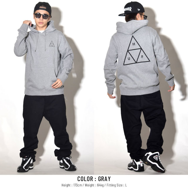 HUF ハフ プルオーバーパーカー ESSENTIAL TT PULLOVER HOODIE PF00100 ファッション メンズ ストリート