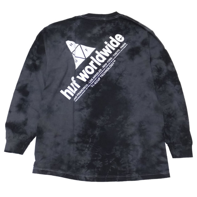 HUF ハフ 長袖Tシャツ PEAK LOGO CRYSTAL WASH L/S TEE TS00461
