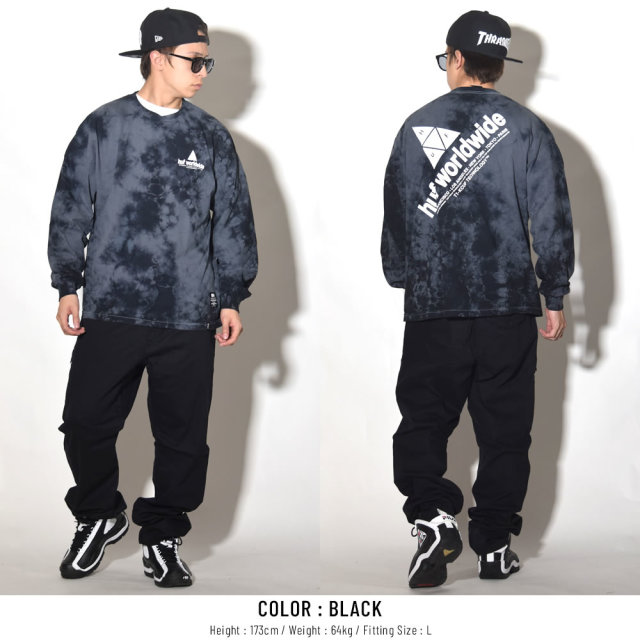 HUF ハフ 長袖Tシャツ PEAK LOGO CRYSTAL WASH L/S TEE TS00461