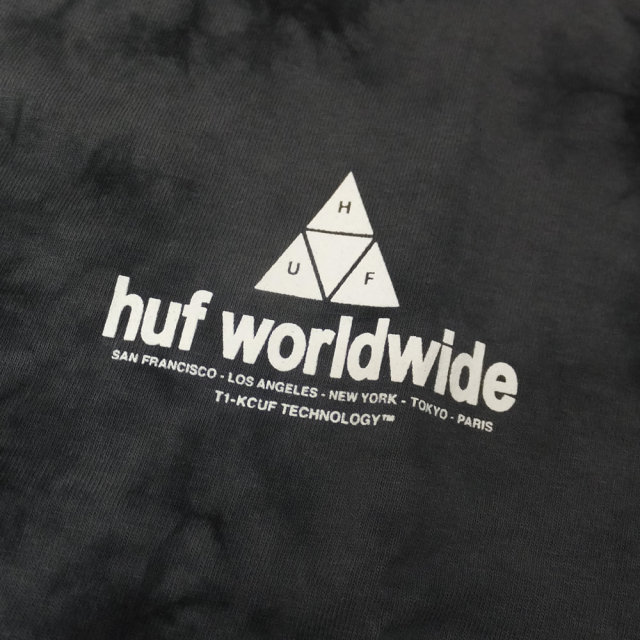 HUF ハフ 長袖Tシャツ PEAK LOGO CRYSTAL WASH L/S TEE TS00461