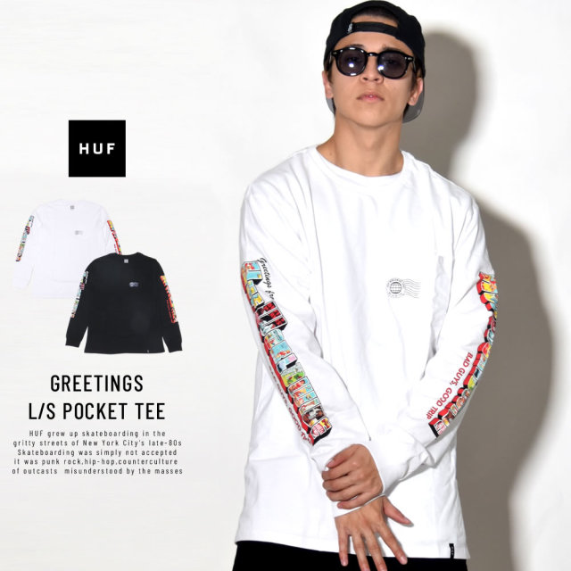 HUF ハフ 長袖Tシャツ GREETINGS L/S POCKET TEE TS00462