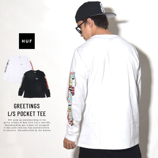 HUF ハフ 長袖Tシャツ GREETINGS L/S POCKET TEE TS00462