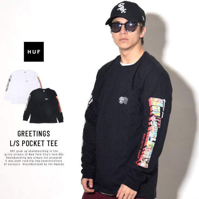 HUF ハフ 長袖Tシャツ GREETINGS L/S POCKET TEE TS00462