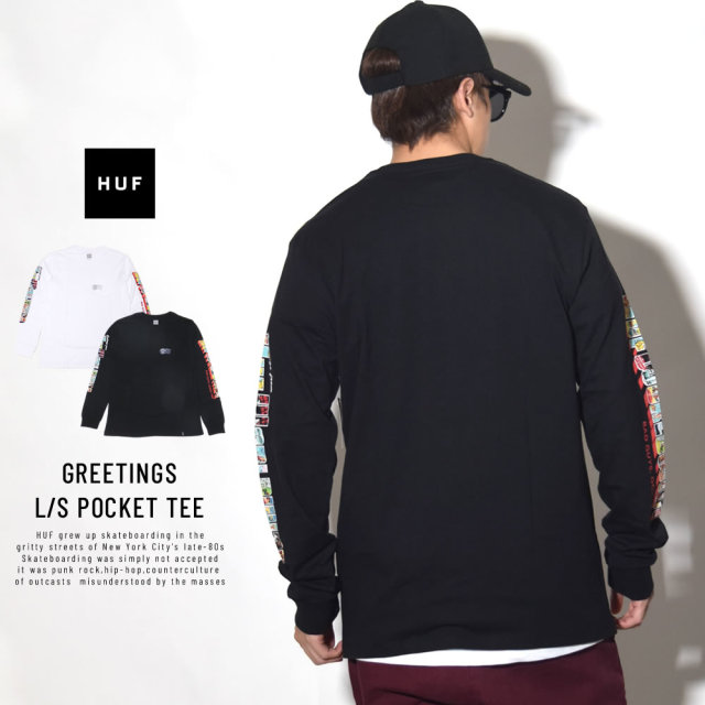 HUF ハフ 長袖Tシャツ GREETINGS L/S POCKET TEE TS00462
