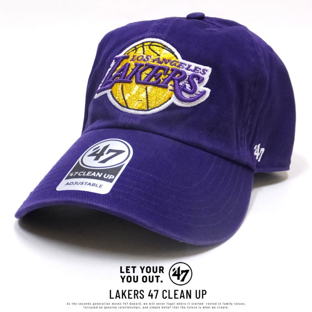 47BRAND フォーティーセブンブランド カーブバイザーキャップ LAKERS 47 CLEAN UP KX-RGW05GWSAR-PP