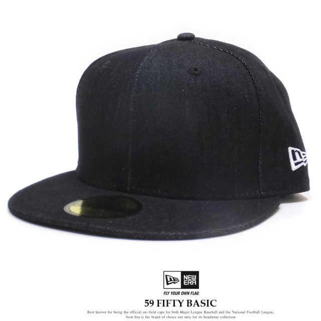 NEW ERA ニューエラ フラットバイザーキャップ 59FIFTY ベーシック ブラックデニム ホワイトフラッグ 11914556