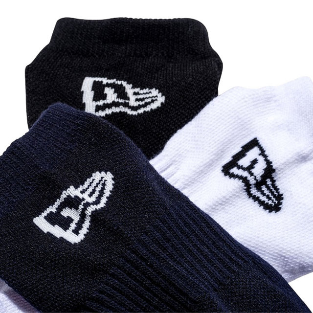 NEW ERA ニューエラ ショートソックス メンズ 靴下 3足組 3-PAIRS SOCKS SHORT マルチ (11531691)
