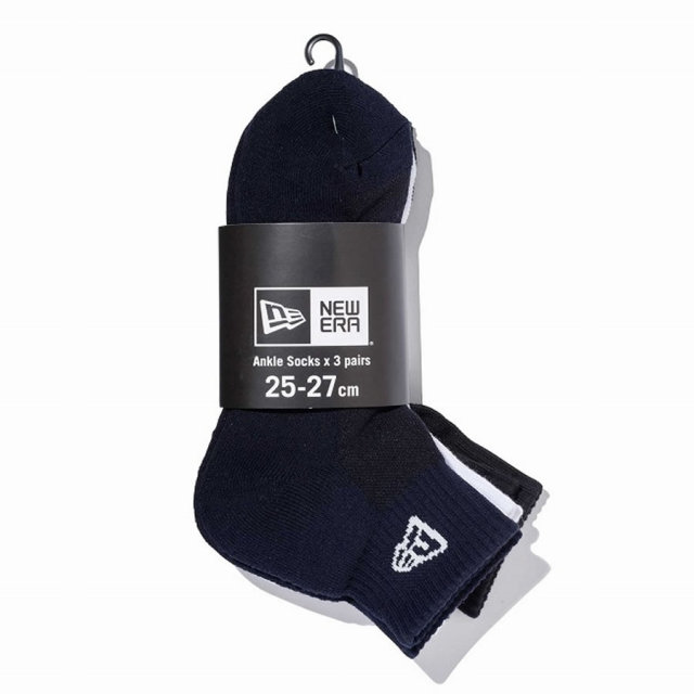 NEW ERA ニューエラ クルーソックス メンズ 靴下 3足組 3-PAIRS SOCKS ANKLE マルチ (11531694)