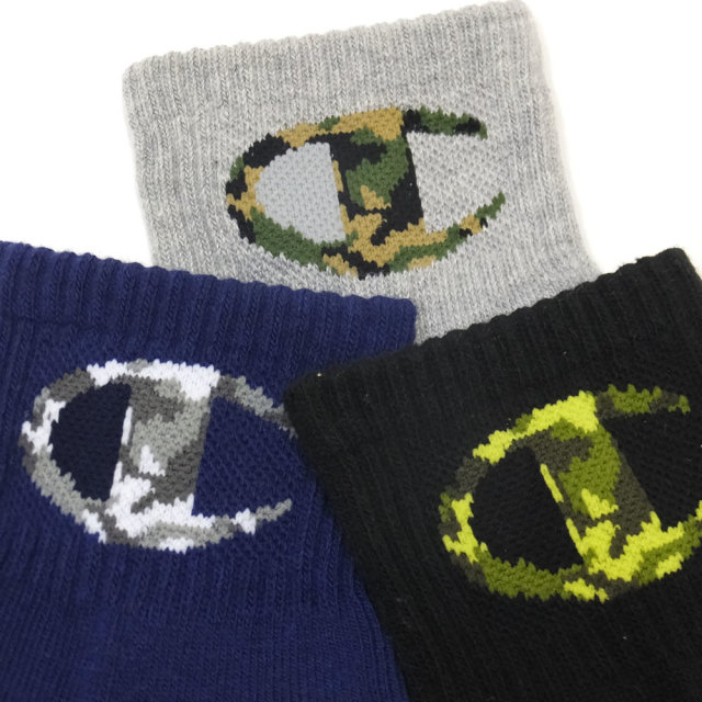 CHAMPION チャンピオン クルーソックス QUATER LENGRH SOCKS CAMO LOGO (CMSCN201)
