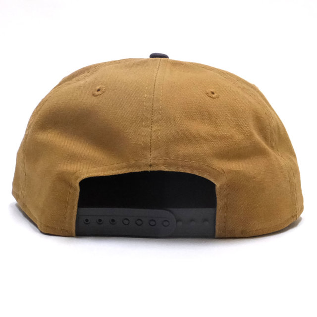 NEW ERA ニューエラ フラットバイザーキャップ 9FIFTY ヘビーウォッシュド ダックキャンバス レザーパッチ タン グラファイトバイザー 11899178