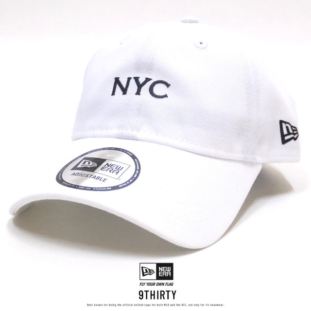 NEW ERA ニューエラ カーブバイザーキャップ 9THIRTY クロスストラップ NYC ホワイト×ブラック 11899277
