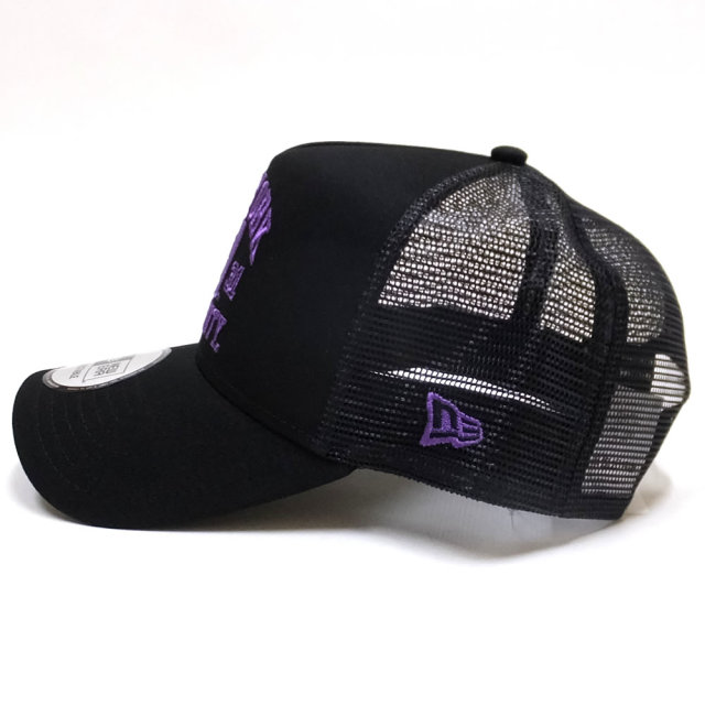 NEW ERA ニューエラ メッシュキャップ 9FORTY A-Frame トラッカー ニューヨーク大学 NYU ブラック×オフィシャルロゴカラー ブラックメッシュ 11903759