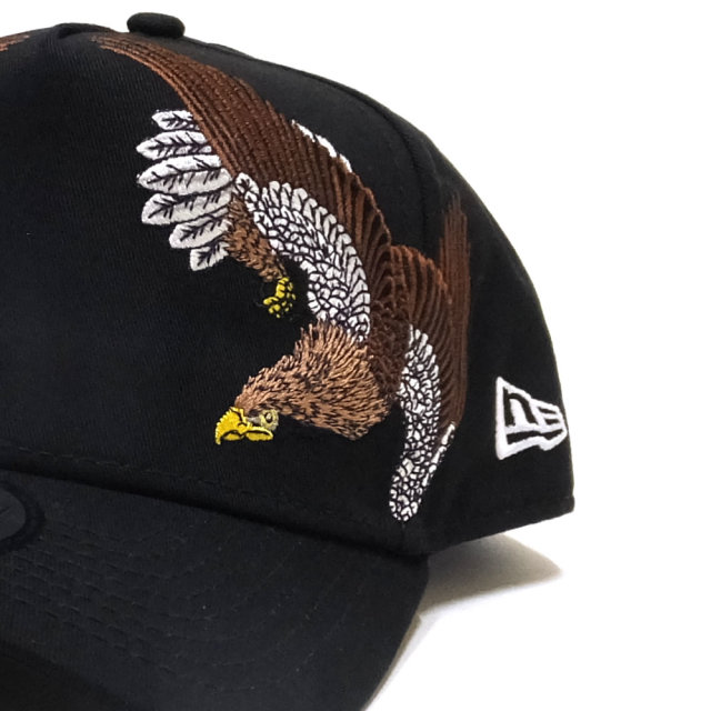 NEW ERA ニューエラ コラボ カーブバイザーキャップ 9FORTY A-Frame 石川真澄 Masumi Ishikawa 鷹 ブラック 11909177