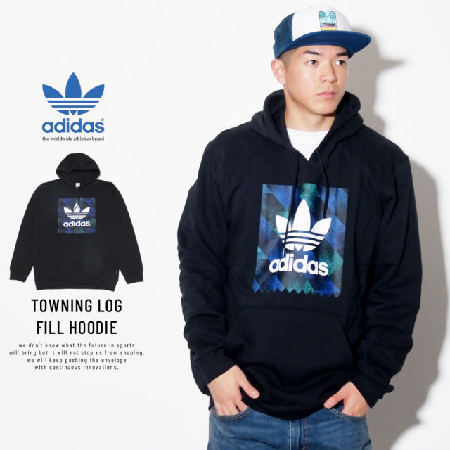 ADIDAS アディダス プルオーバーパーカー TOWNING LOG FILL HOODIE DU8370