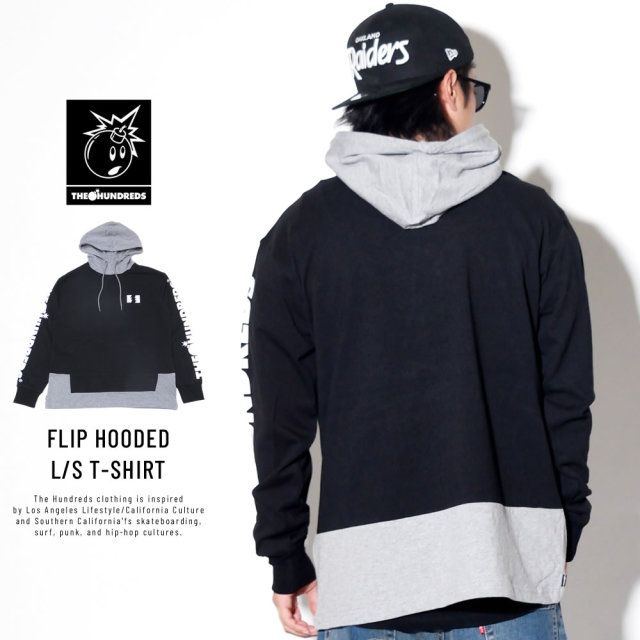 THE HUNDREDS ザ・ハンドレッズ 長袖Tシャツ FLIP HOODED L/S T-SHIRT T19P109004