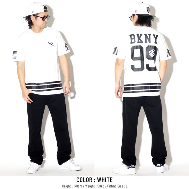 ROCA WEAR ロカウェア 半袖Tシャツ バックプリント ライン BKNY 99 TEE RW163T04S