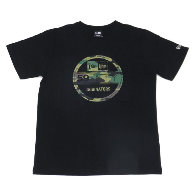 NEW ERA ニューエラ 半袖Tシャツ コットン Tシャツ ウッドランドカモ バイザーステッカー ブラック 11556777