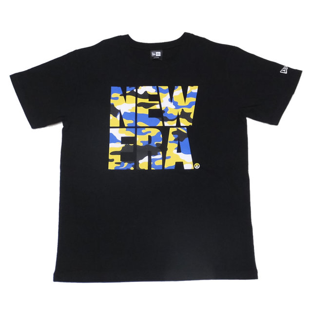 NEW ERA ニューエラ 半袖Tシャツ コットン Tシャツ カラーカモ ビッグニューエラ ブラック 11901406