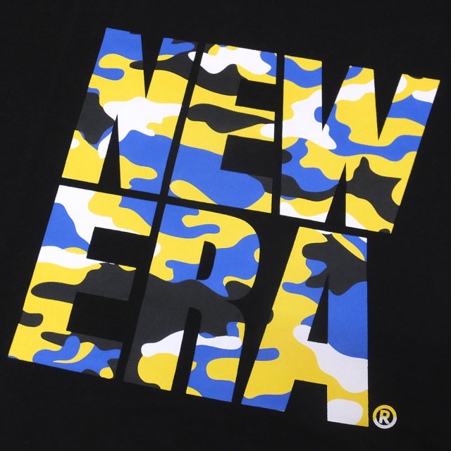 NEW ERA ニューエラ 半袖Tシャツ コットン Tシャツ カラーカモ ビッグニューエラ ブラック 11901406