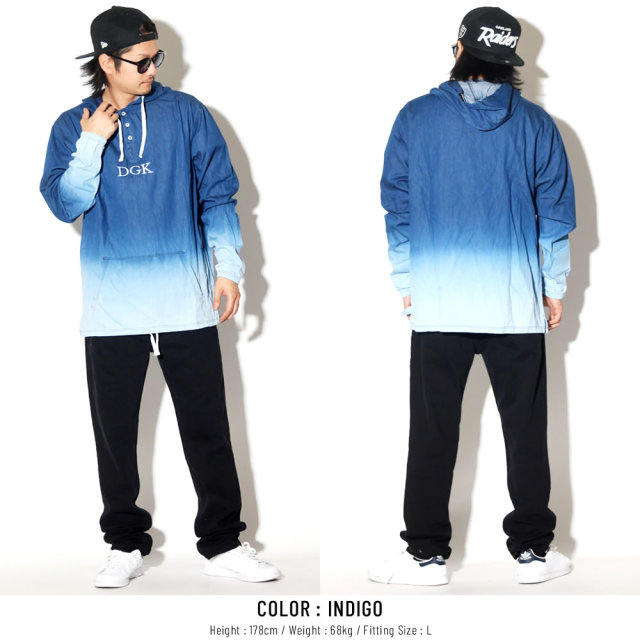 DGK ディージーケー 長袖Tシャツ HARBOR HOODED WOVEN DENIM CTHW-100