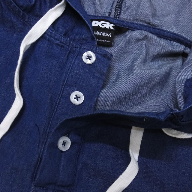 DGK ディージーケー 長袖Tシャツ HARBOR HOODED WOVEN DENIM CTHW-100