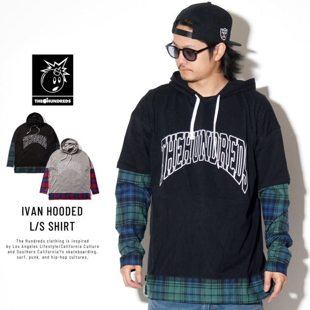 THE HUNDREDS ザ・ハンドレッズ 長袖Tシャツ IVAN HOODED L/S SHIRT T19P209008