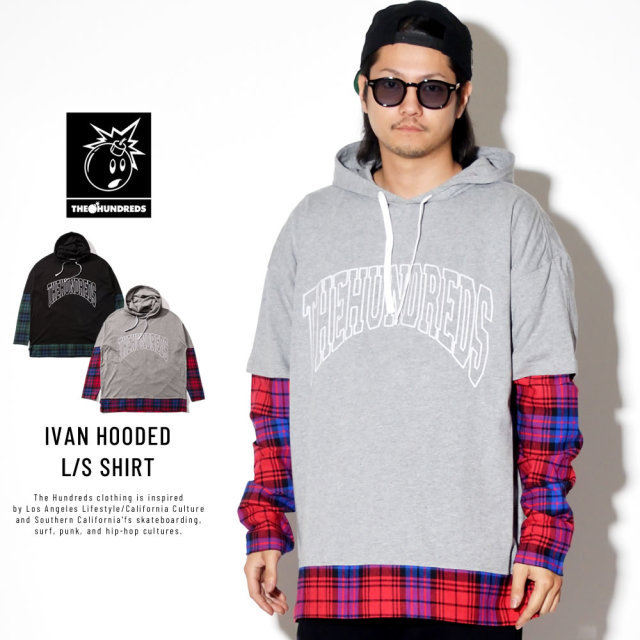 THE HUNDREDS ザ・ハンドレッズ 長袖Tシャツ IVAN HOODED L/S SHIRT T19P209008