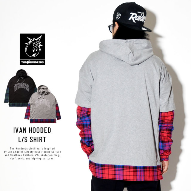 THE HUNDREDS ザ・ハンドレッズ 長袖Tシャツ IVAN HOODED L/S SHIRT T19P209008