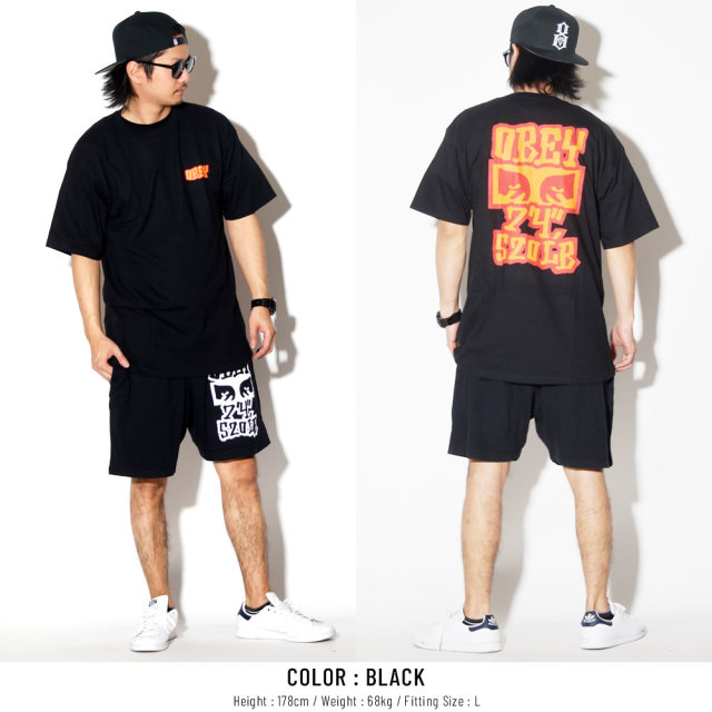 OBEY オベイ スウェットハーフパンツ SEVEN FOUR HEAVY WEIGHT SPORT SHORT 176921901