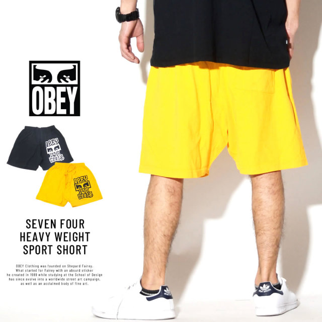 OBEY オベイ スウェットハーフパンツ SEVEN FOUR HEAVY WEIGHT SPORT SHORT 176921901