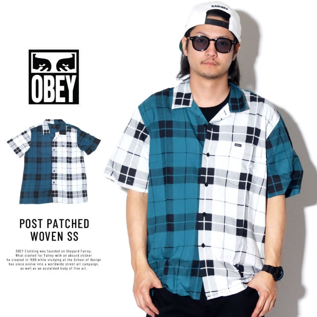 OBEY オベイ 半袖シャツ POST PATCHED WOVEN SS 181210241