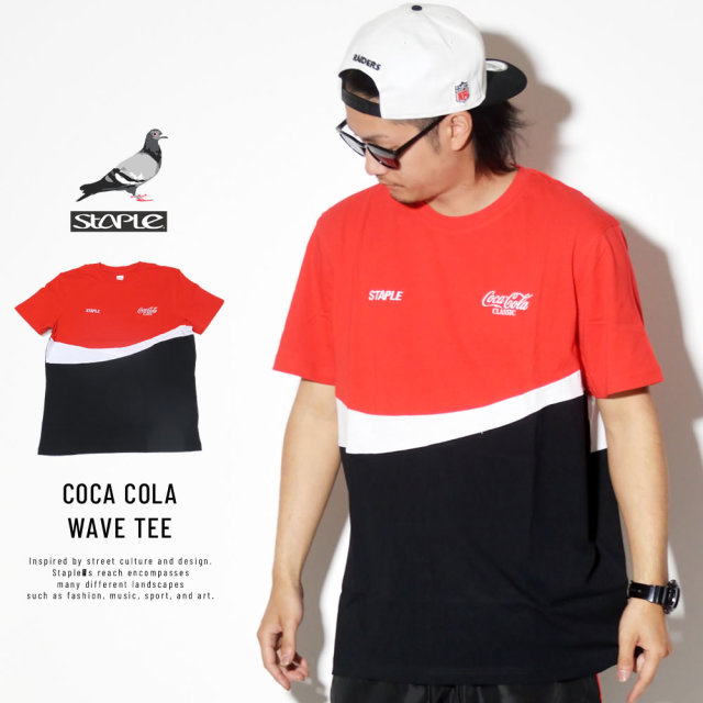 STAPLE ステイプル 半袖Tシャツ COCA COLA WAVE TEE 1901C5199