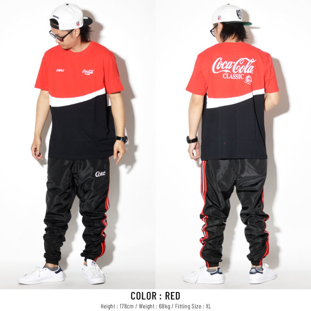 STAPLE ステイプル 半袖Tシャツ COCA COLA WAVE TEE 1901C5199