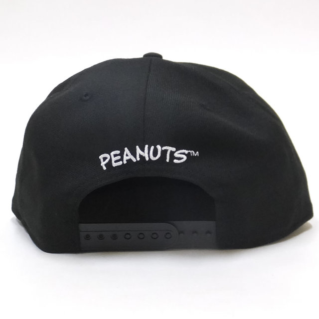 NEW ERA ニューエラ フラットバイザーキャップ 9FIFTY PEANUTS スヌーピー WOOF ブラック 11914499