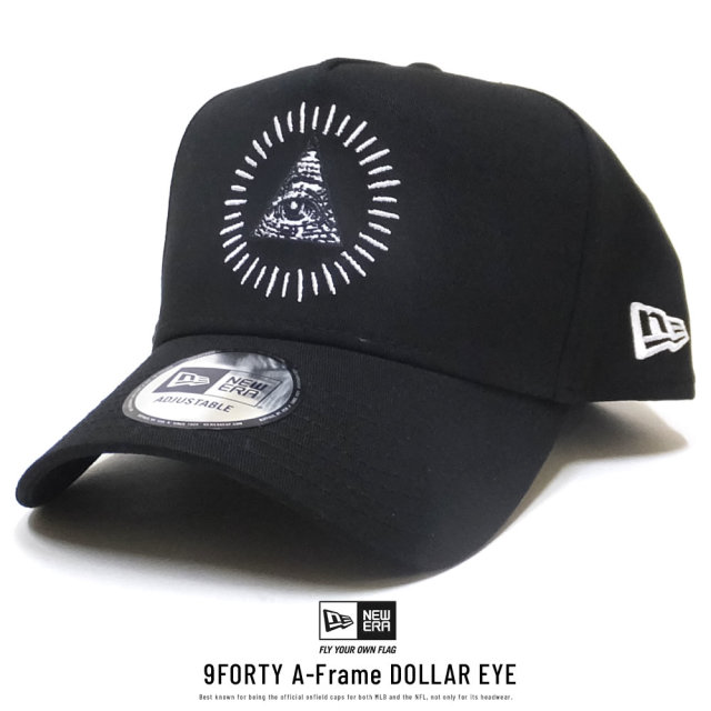 NEW ERA ニューエラ カーブバイザーキャップ 9FORTY A-Frame ダラー アイ ブラック × ホワイト 11914520