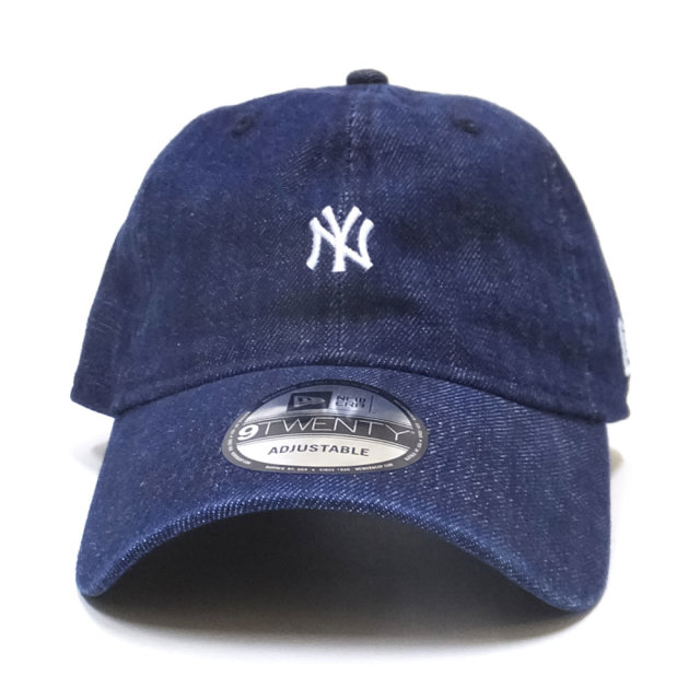 NEW ERA ニューエラ カーブバイザーキャップ 9TWENTY クロスストラップ ニューヨーク・ヤンキース ミニロゴ ウォッシュドデニム × ホワイト 11914536