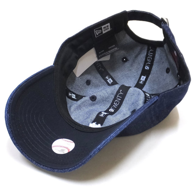 NEW ERA ニューエラ カーブバイザーキャップ 9TWENTY クロスストラップ ニューヨーク・ヤンキース ミニロゴ ウォッシュドデニム × ホワイト 11914536