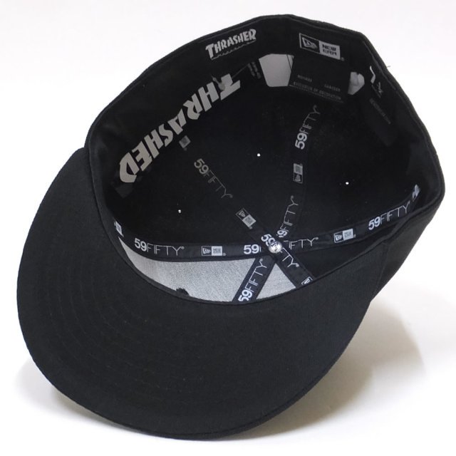 NEW ERA ニューエラ フラットバイザーキャップ 59FIFTY Thrasher スラッシャー SKATE AND DESTROY ブラック × ホワイト 11914543