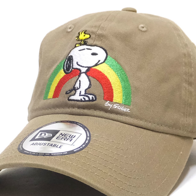 NEW ERA ニューエラ カーブバイザーキャップ 9THIRTY PEANUTS スヌーピー レインボー カーキ 11914638