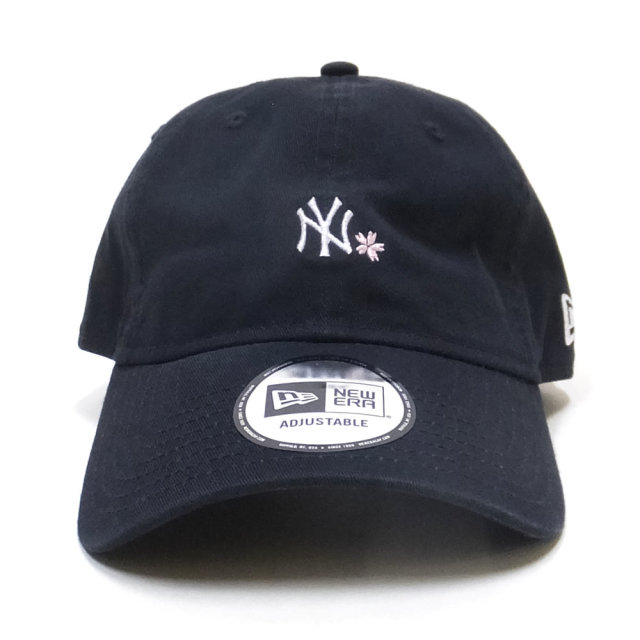 NEW ERA ニューエラ カーブバイザーキャップ 9THIRTY クロスストラップ 桜 ニューヨーク・ヤンキース ネイビー × ホワイト 12018991