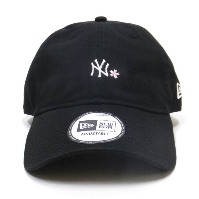 NEW ERA ニューエラ カーブバイザーキャップ 9THIRTY クロスストラップ 桜 ニューヨーク・ヤンキース ブラック × ホワイト 12018992