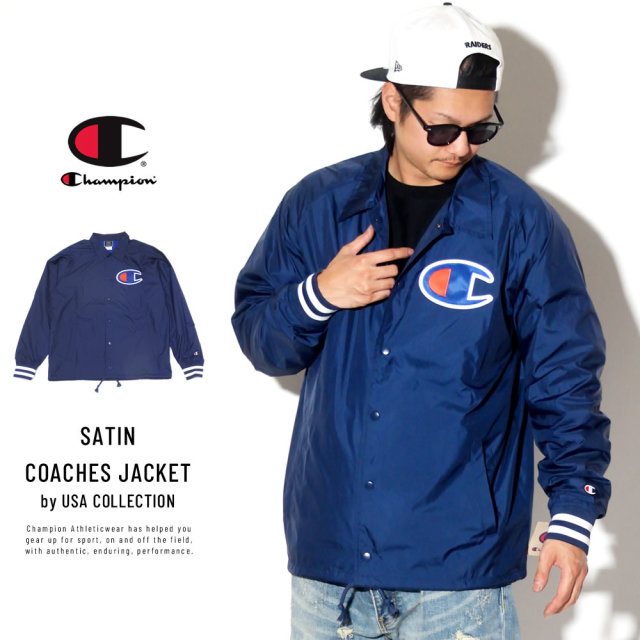 CHAMPION チャンピオン コーチジャケット SATIN COACHES JACKET RIBBED CUFF V5089