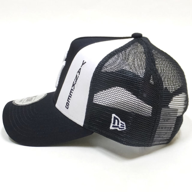 NEW ERA ニューエラ カーブバイザーキャップ 9FORTY A-Frame トラッカー フロントカスタム ニューヨーク・ヤンキース ネイビー × スノーホワイト 11899189