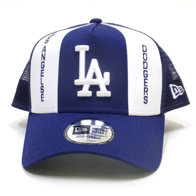 NEW ERA ニューエラ カーブバイザーキャップ 9FORTY A-Frame トラッカー フロントカスタム ロサンゼルス・ドジャース ダークロイヤル × スノーホワイト 11899190