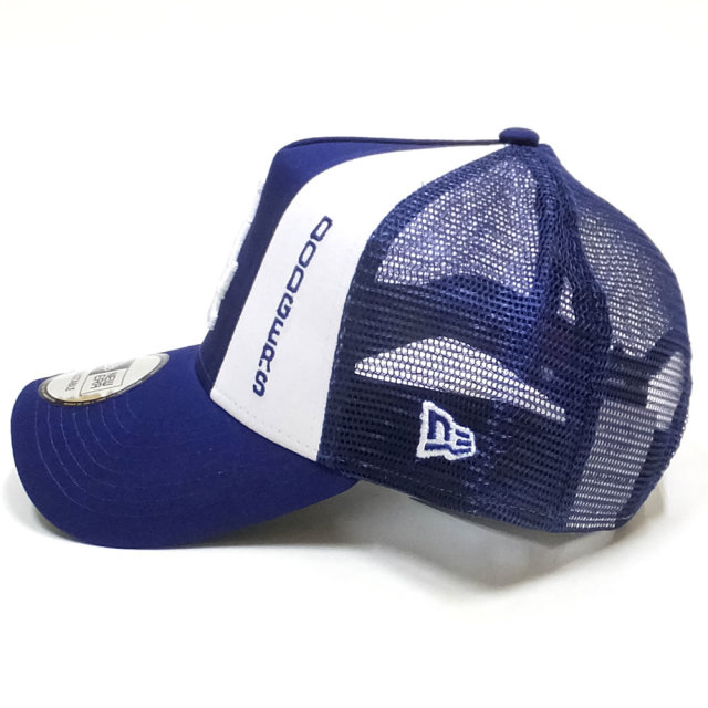 NEW ERA ニューエラ カーブバイザーキャップ 9FORTY A-Frame トラッカー フロントカスタム ロサンゼルス・ドジャース ダークロイヤル × スノーホワイト 11899190