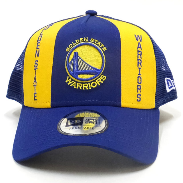 NEW ERA ニューエラ カーブバイザーキャップ 9FORTY A-Frame トラッカー フロントカスタム ゴールデンステイト・ウォリアーズ ライトロイヤル × チームカラー 11899191